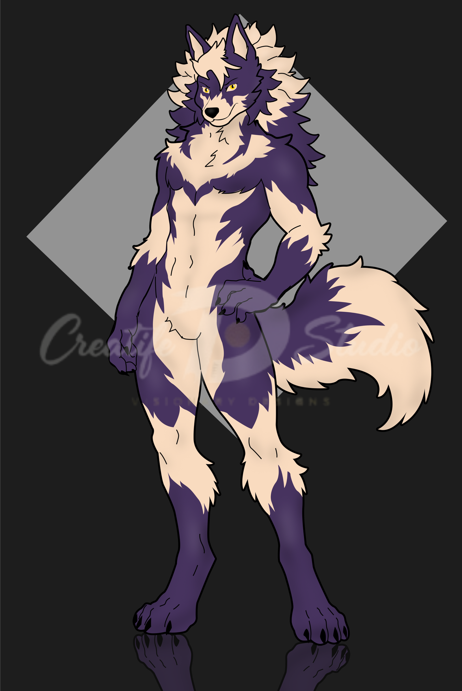 Purple Lycanroc Midnight Form Furry